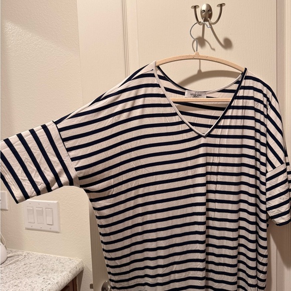 CJLA CJ’s favorite midi dress Navy and White Striped - Picture 2 of 4